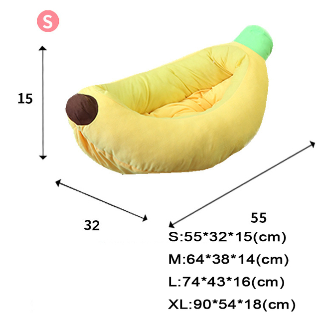 Łóżko dla psa/kota w kształcie bananowego domku - ciepłe i urocze - Wianko - 2