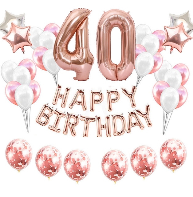 37 sztuk złotych foliowych lateksowych balonów cyfrowych dekoracji na urodziny - 10 15 16 21 25 30 35 40 50 60 lat - Wianko - 7