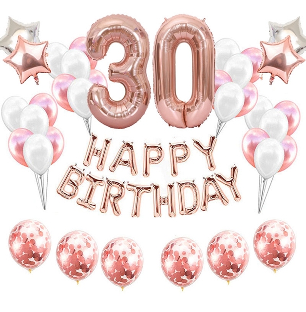 37 sztuk złotych foliowych lateksowych balonów cyfrowych dekoracji na urodziny - 10 15 16 21 25 30 35 40 50 60 lat - Wianko - 6