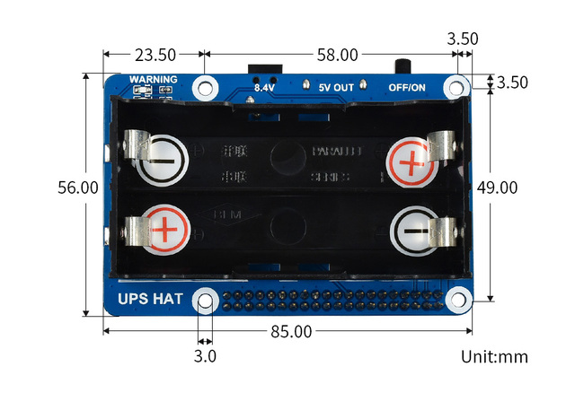 Płytka zasilająca UPS HAT GPIO dla Raspberry Pi - stabilne zasilanie 5V - Wianko - 10
