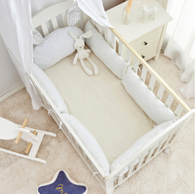 Zderzak łóżka dla niemowląt - zestaw 6 sztuk, poduszki Bebe, ochrona przed uderzeniami, wystrój do pokoju - Wianko - 1