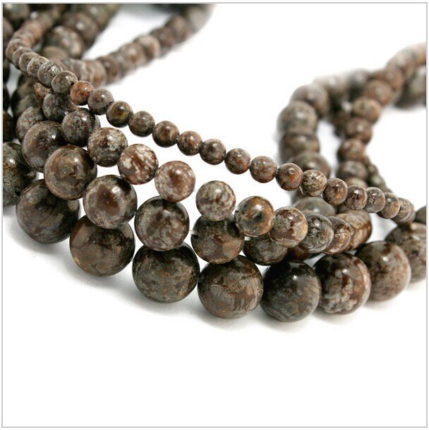 Brązowy naturalny kamień koralików o wysokiej jakości w rozmiarach 4/6/8/10mm do tworzenia biżuterii 15'' - Wianko - 1