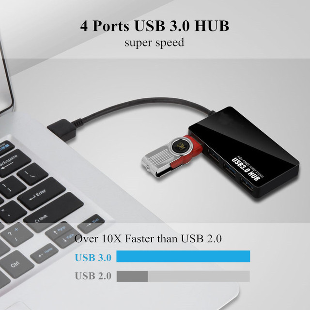 HUB 3.0 USB-C 4 porty USB OTG 3.0 dla Macbook Xiaomi - akcesoria do laptopa - Wianko - 1