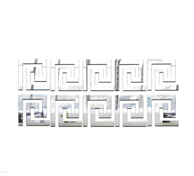 100/200/500 sztuk Naklejka 3D linii talii akrylowa ściana lustrzana 5x5cm do dekoracji wnętrz - Wianko - 7