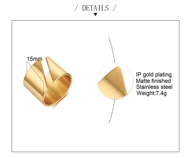 Nowoczesny pierścionek ze stali nierdzewnej o szerokim wrapowym designie dla kobiet - Wianko - 20