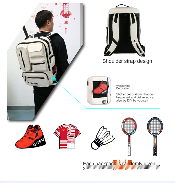 Nowy plecak sportowy na rakiety do badmintona Victor - akcesoria i sprzęt sportowy dla mężczyzn i kobiet - Wianko - 3