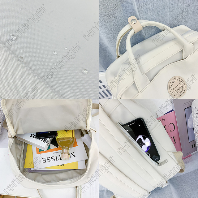 Modny plecak wodoodporny dla studentki - biały z motywem książki - Wianko - 4