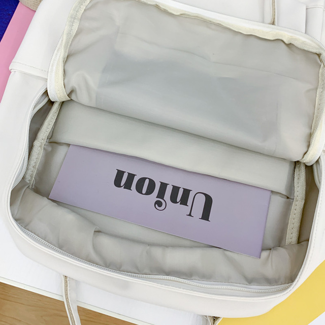 Modny plecak wodoodporny dla studentki - biały z motywem książki - Wianko - 5