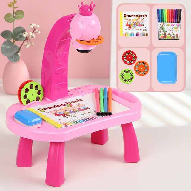 Projektor LED dla dzieci - stół tablica do pisania - puzzle - zabawka edukacyjna - rysunek - Wianko - 11