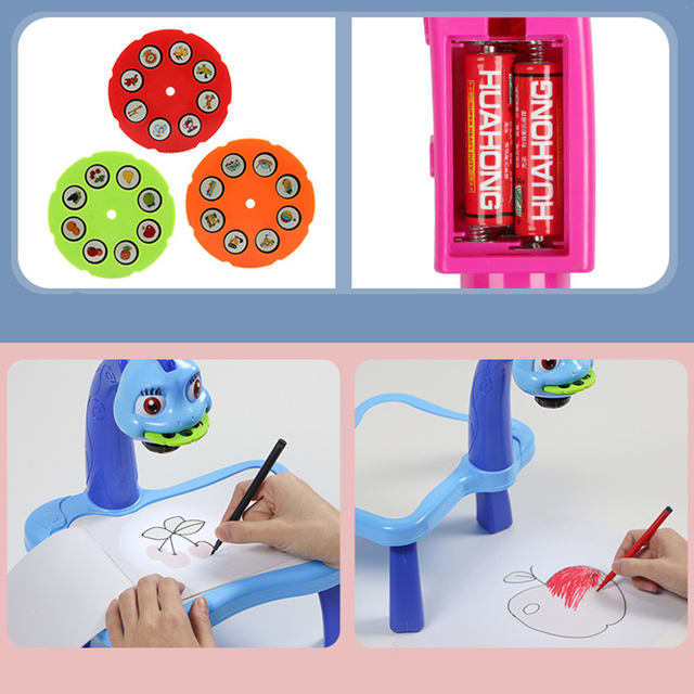 Projektor LED dla dzieci - stół tablica do pisania - puzzle - zabawka edukacyjna - rysunek - Wianko - 10