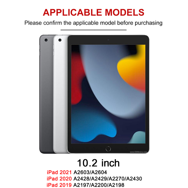 Etui z klapką dla iPad 10.2 2021, 2019-2020 7th-9th generacji. Kompatybilne z modelami A2604, A2270, A2198. Skórzana okładka magnetyczna Funda - Wianko - 1