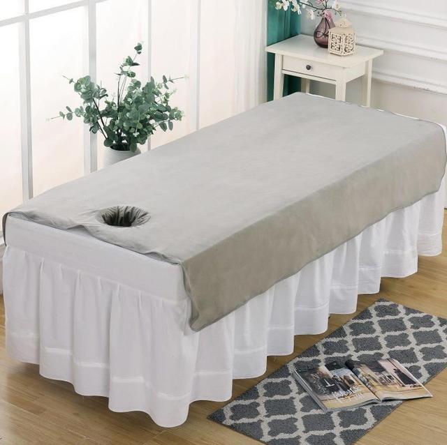 Łóżko pojedyncze aksamitne z falbaną, dedykowane do salonu kosmetycznego, kryształowy arkusz, masaż, narzuta z kurzem, D-87 - Wianko - 15