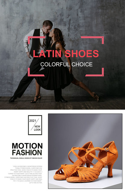 Nowe buty do tańca latynoskiego dla dorosłych pań - kolorowy kożuch kaszmiru, profesjonalne i standardowe - Wianko - 1