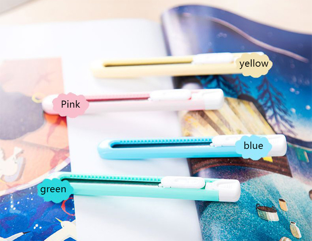 Cukierki kolorowe, mini metalowy nóż introligatorski - narzędzie biurowe do cięcia papieru - Wianko - 4