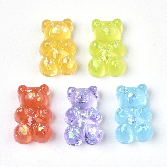 20 sztuk Gummy niedźwiedzie kaboszony z żywicy - spinki do Scrapbooking i elementy biżuterii - Wianko - 1