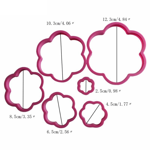 Zestaw 6 sztuk 3D foremek do ciast - choinka, gwiazda, kwiat, serce, kremówka - idealne do wykrawania ciasteczek i herbatników, narzędzia do dekorowania ciast - mold DIY - Wianko - 11