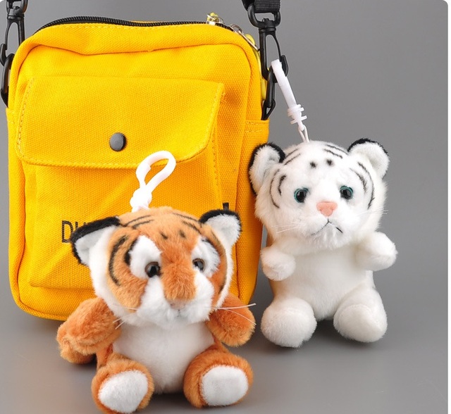 Pluszowy wisiorek tygrys 12cm z małym portfelem - miękka, wielofunkcyjna zabawka dla dzieci, prezent urodzinowy - Wianko - 13