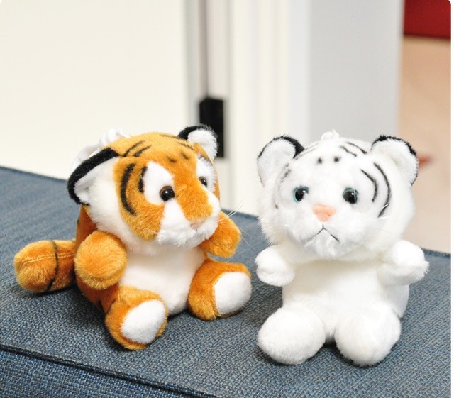 Pluszowy wisiorek tygrys 12cm z małym portfelem - miękka, wielofunkcyjna zabawka dla dzieci, prezent urodzinowy - Wianko - 1