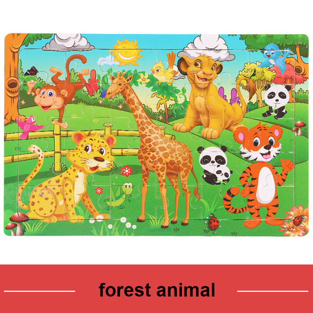Drewniane puzzle 30 sztuk dinozaur Cartoon świat zwierząt dla dzieci - zabawki do gier, rodzicielstwo - Wianko - 28
