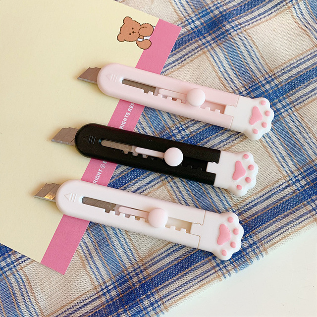 Mini nóż introligatorski MINKYS Kawaii z kieszenią na łapę kota, ostrze piśmienne, do papieru i craftu - Wianko - 5