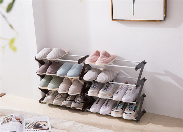 Stojak na buty zmontowany ze stali nierdzewnej z półką do przechowywania książek i rozmaitości w sypialni - organizator butów - Wianko - 8