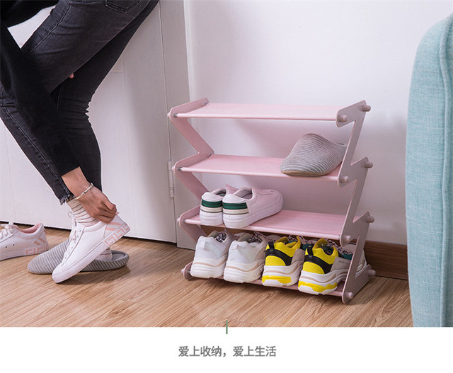 Stojak na buty zmontowany ze stali nierdzewnej z półką do przechowywania książek i rozmaitości w sypialni - organizator butów - Wianko - 19