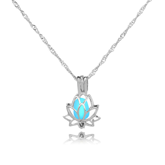 Naszyjnik Luminous Choker w kształcie lotosowego kwiatu, świecący w 3 kolorach - biżuteria modna dla kobiet - Wianko - 8