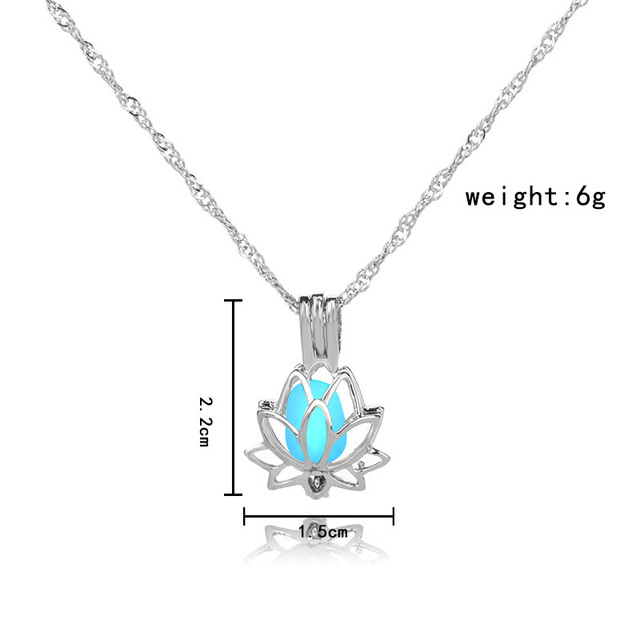 Naszyjnik Luminous Choker w kształcie lotosowego kwiatu, świecący w 3 kolorach - biżuteria modna dla kobiet - Wianko - 2