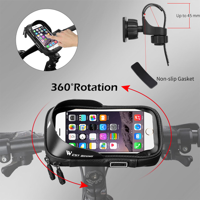 WEST BIKING torba rowerowa na telefon z ekranem dotykowym 6.0 wodoodporna - Wianko - 18