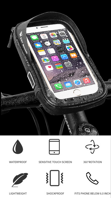 WEST BIKING torba rowerowa na telefon z ekranem dotykowym 6.0 wodoodporna - Wianko - 14