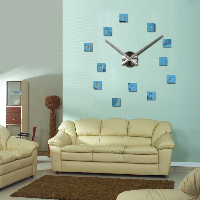 Duży 3D zegar ścienny z lustrem, naklejki DIY - salon home decor - modne zegarki - zegary kwarcowe - Wianko - 6
