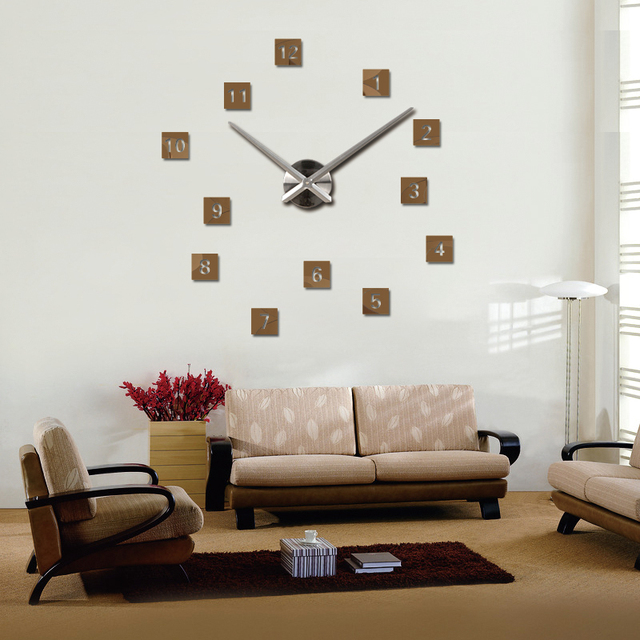 Duży 3D zegar ścienny z lustrem, naklejki DIY - salon home decor - modne zegarki - zegary kwarcowe - Wianko - 7