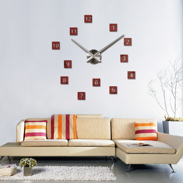 Duży 3D zegar ścienny z lustrem, naklejki DIY - salon home decor - modne zegarki - zegary kwarcowe - Wianko - 4
