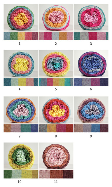 Przędza dziewiarska Rainbow 5 nici, 100g, barwiona bawełna, do szydełkowania, dla szalików, swetrów, czapek i poduszek - Wianko - 4