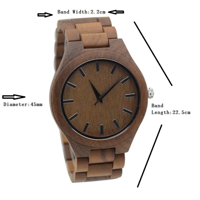 Zegarek męski drewniany z mechanizmem Miyota 2035 - Wianko - 1