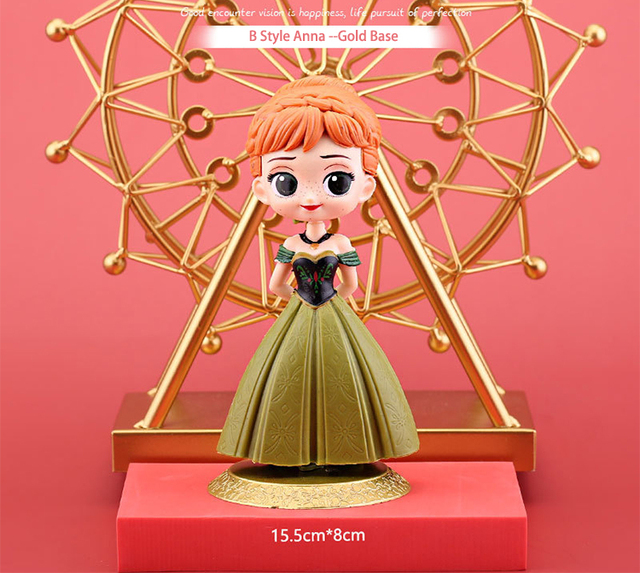Lalka Księżniczka Elsa Anna Disney - dekoracja i narzędzie do dekoracji ciast, prezent urodzinowy dla dziewczyn, kolekcja figurki akcji 15cm - Wianko - 10