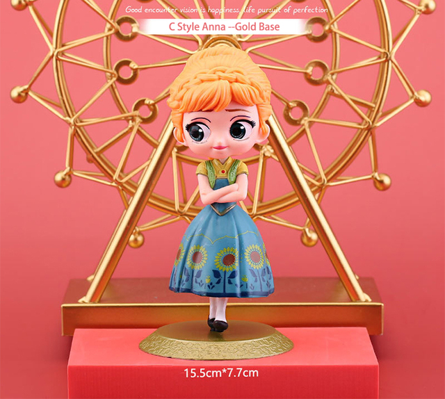 Lalka Księżniczka Elsa Anna Disney - dekoracja i narzędzie do dekoracji ciast, prezent urodzinowy dla dziewczyn, kolekcja figurki akcji 15cm - Wianko - 12