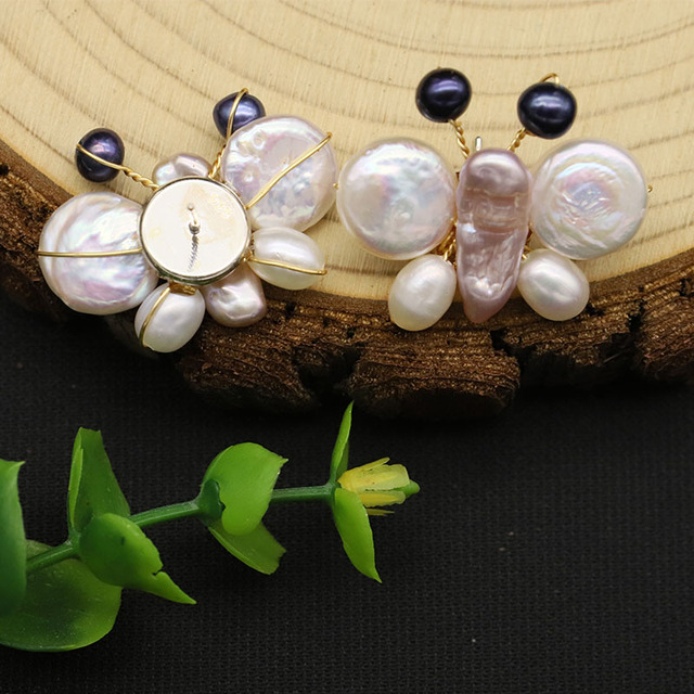 Kolczyki na wtyk z białą perłą słodkowodną Retro GE1053 - Wianko - 6