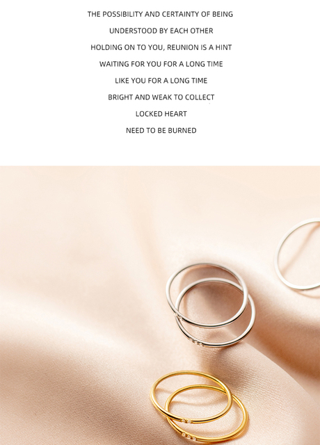 Minimalistyczny pierścionek damski Modian wykonany ze srebra 925, prosty i delikatny, w złotym kolorze, wieżowy - Wianko - 5