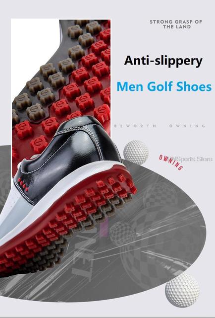 Wodoodporne buty golfowe dla mężczyzn profesjonalne trampki golfowe człowiek gałka klamra sportowe trampki odkryty lekkoatletyczny buty do golfa Tour - Wianko - 5