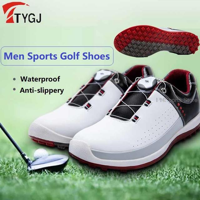 Wodoodporne buty golfowe dla mężczyzn profesjonalne trampki golfowe człowiek gałka klamra sportowe trampki odkryty lekkoatletyczny buty do golfa Tour - Wianko - 2