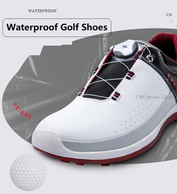 Wodoodporne buty golfowe dla mężczyzn profesjonalne trampki golfowe człowiek gałka klamra sportowe trampki odkryty lekkoatletyczny buty do golfa Tour - Wianko - 3