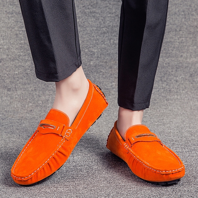 Męskie wsuwane buty jesień 2021 - modne i wygodne Slip-on mokasyny marki skórzane - Wianko - 23