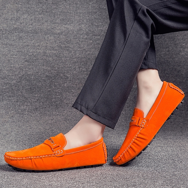 Męskie wsuwane buty jesień 2021 - modne i wygodne Slip-on mokasyny marki skórzane - Wianko - 24
