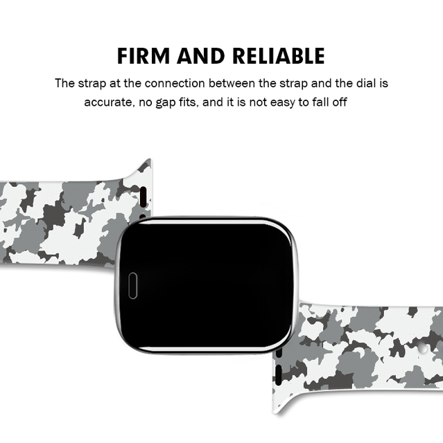 Pasek silikonowy do iWatch 6/4 - 40mm/44mm, biały kamuflaż, nowy styl, uniwersalny dla kobiet i mężczyzn - paski 38mm/42mm do Apple Watch 3 - Wianko - 5