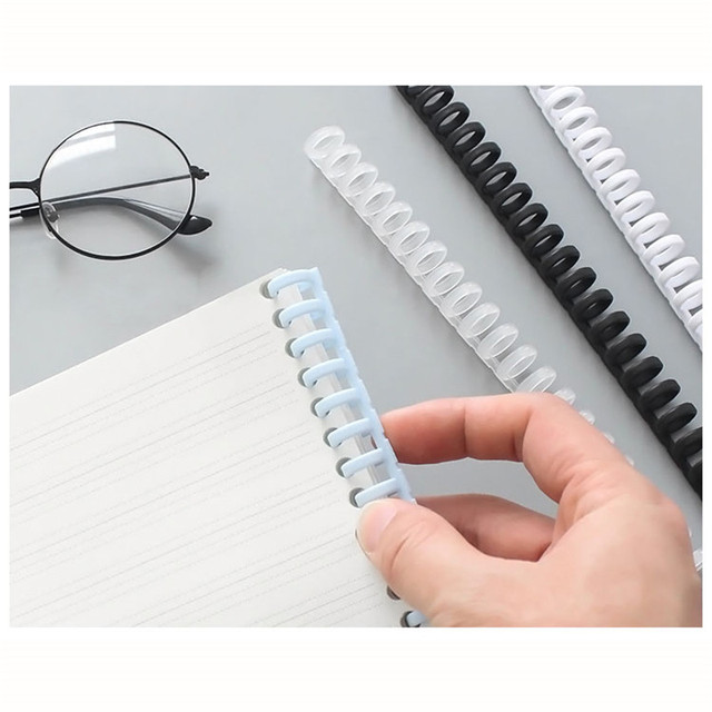 10 sztuk plastikowych papierowych spirali 12mm z 30 otworami - do notatników i rezerwacji - Wianko - 8