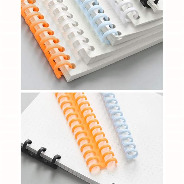 10 sztuk plastikowych papierowych spirali 12mm z 30 otworami - do notatników i rezerwacji - Wianko - 10