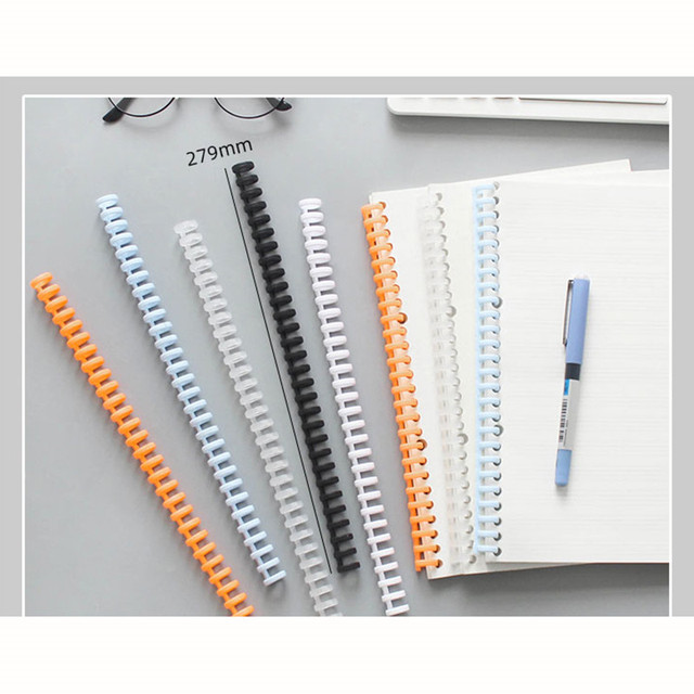10 sztuk plastikowych papierowych spirali 12mm z 30 otworami - do notatników i rezerwacji - Wianko - 3