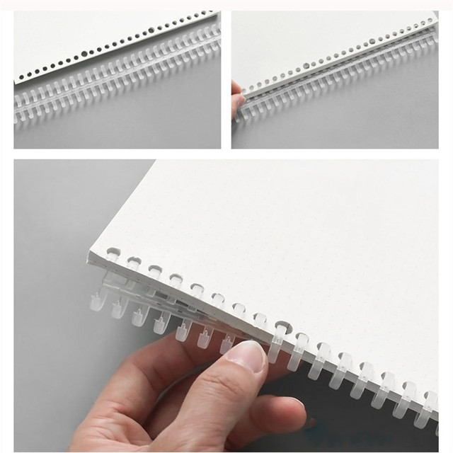 10 sztuk plastikowych papierowych spirali 12mm z 30 otworami - do notatników i rezerwacji - Wianko - 9