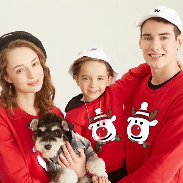 Bluza z kapturem dla rodziców i dzieci - pasujące stroje bożonarodzeniowe - Wianko - 24